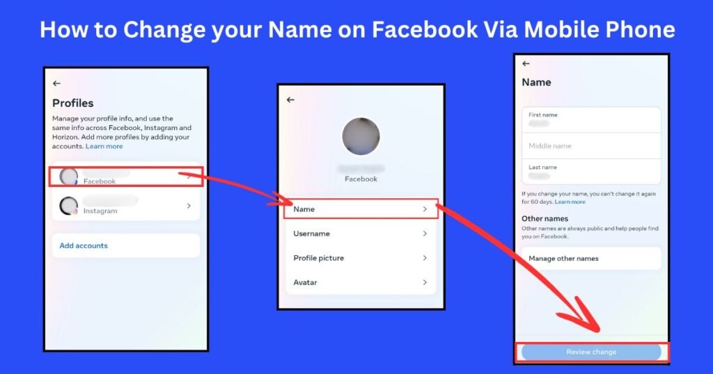 How to Change your Name on Facebook Via Mobile Phone